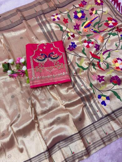 Anupama tissue pethani silk top saree wholesalers in surat